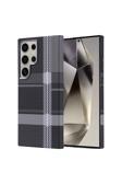 Kılıftech Galaxy S24 Ultra Kılıf Magsafe Şarj Özellikli Karbon Fiber Görünümlü Zore Nekst Kapak - Gri-Siyah