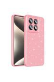 Zore 14T Pro Kılıf Kamera Korumalı Simli Lüks Ytsg Koton Kapak - Açık Pembe