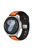 Kılıftech Gear S3 Zore Krd-135 22Mm Silikon Kordon Strap Kayış - Siyah-Turuncu