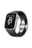 Kılıftech Apple Watch 44Mm Krd-127 Metal Tokalı Silikon Kordon-Siyah