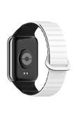 Kılıftech Xiaomi Mi Band 8 Pro Silikon Kordon Zore Krd-105 Strap Kayış-Beyaz-Siyah