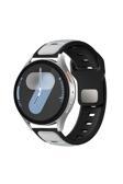 Kılıftech Huawei Honor Magic 2 46Mm Zore Krd-135 22Mm Silikon Kordon Strap Kayış - Gümüş-Siyah