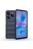 Kılıftech İnfinix Hot 40 Pro Kılıf Esnek Tpu Oyuklu Arka Yüzey Tasarımlı Kth Etnik Silikon Kapak - Lacivert
