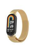 Kılıftech Xiaomi Smart Band 8 Zore Krd-01 Metal Kordon-Gold