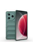 Kılıftech Tecno Spark 30 Pro Kılıf Esnek Tpu Oyuklu Arka Yüzey Tasarımlı Kth Etnik Silikon Kapak - Koyu Yeşil