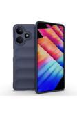 Kılıftech İnfinix Hot 30 Kılıf Esnek Tpu Oyuklu Arka Yüzey Tasarımlı Kth Etnik Silikon Kapak - Lacivert