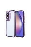 Kılıftech Galaxy A54 Kılıf Kamera Korumalı Renkli Kenar Ve Çerçeve Tasarımlı Zore Vitamin Kapak-Derin Mor
