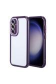 Kılıftech Galaxy S23 Kılıf Kamera Korumalı Renkli Kenar Ve Çerçeve Tasarımlı Zore Vitamin Kapak-Derin Mor