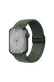 Kılıftech Watch 7 45Mm Zore Krd-134 Örgü Tasarımlı Hasır Kordon Strap Kayış - Koyu Yeşil
