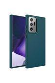 Kılıftech Galaxy Note 20 Ultra Uyumlu Metal Çerçeve Ve Buton Tasarımlı Silikon Zore Luna Kılıf-Koyu Ye
