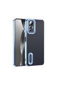 Kılıftech Redmi Note 12S Kılıf Kamera Korumalı Logo Gösteren Kth Omega Kapak - Sierra Mavi
