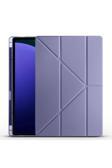 Kılıftech Galaxy Tab S9 Ultra Kılıf  Uyumlu Zore Tri Folding Kalem Bölmeli Standlı Kılıf-Mor