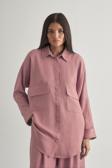 Mizalle Keten Dokulu Torba Cepli Pudra Pembe Tunik