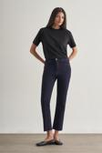 Mizalle Kesikli Mom Fit Denim Lacivert Pantolon