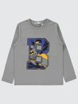 Batman Baskılı 6-9 Yaş Sweatshirt - Gri9-10 Yaş