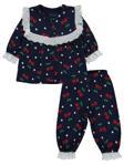 Civil Baby Puanlı Kiraz Emprime Fistolu Kız 6-18 Ay Pijama Takımı - Lacivert9-12 Ay