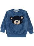 4164 Civil Boys Ayı Nakışlı 2-5 Yaş Sweatshirt - Mavi2-3 Yaş