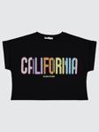 Civil Girls California Baskılı 10-13 Yaş Tişört - Siyah13-14 Yaş