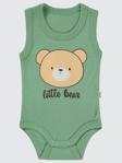 Civil Baby Little Bear Baskılı 1-36 Ay Çıtçıtlı Badi - Haki9-12 Ay