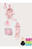 Baby Kids Colors Kutulu 4 Parça Civciv Kapşonlu %100 Pamuk Bebek Bornoz Takımı