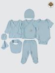 Civil Baby Bebek Organik 8'li Zıbın Takımı  - Mavi0-1 Ay