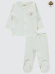 Civil Baby Organik Pamuklu 0-6 Ay Bebe Pijama Takımı - Ekru3-6 Ay