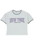 Civil Girls New York Baskılı 10-13 Yaş Tişört - Beyaz13-14 Yaş