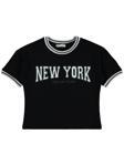 Civil Girls New York Baskılı 10-13 Yaş Tişört - Siyah10-11 Yaş