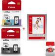 Canon PG-46 CL-56 Pixma E404/E414/E464/E484 Siyah-Renkli Kartuş Fotoğraf Kağıdı Hediyeli
