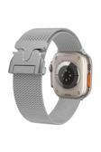 Kılıftech Apple Watch 44Mm Zore Krd-25 Metal Hasır Kordon-Gümüş