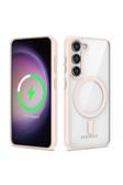 Safa Galaxy S23 Plus Uyumlu Magsafe Wireless Şarj Özellikli Silikon Zore Ege Kılıf-Pembe