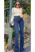 Kleshus Ganikus JuliaJnsWorlds 90's Lacivert Yüksek Bel Ispanyol Paça Comfort Likralı Kot Pantolon Jeans