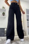 Kleshus Ganikus JnsWrlds Yüksek Bel Siyah Kot Pantolon Siyah Salaş Jeans Likralı Esnek Pamela