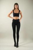 Mooishan Siyah Skinny Dar Paça Pantolon Jeans Likralı Esnek Kot