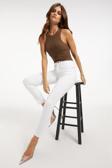 Kleshus Ganikus Cnk Beyaz Dar Jeans Skinny Beyaz Kadın Likralı Rahat Kesim Jeans Pantolon