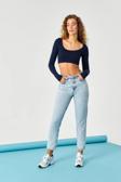 Mooishan Mom Kadın Mavi Jeans  Kot Pantolon