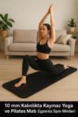 Hepitop 10 Mm Kalınlıkta Kaymaz Yoga Ve Pilates Matı – Egzersiz Spor Minderi 185 X 61 Cm