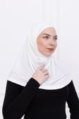 Loggia 2 Parçalı Pratik Namaz Örtüsü Beyaz Sandy Hijab - Kadın Tesettür Hazır Türban