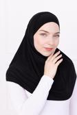 Loggia 2 Parçalı Pratik Namaz Örtüsü Siyah Sandy Hijab - Kadın Tesettür Hazır Türban