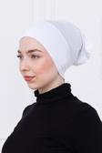 Loggia Pratik Boru Bone Beyaz Geçmeli - Kaymaz Önü Dikişsiz Kadın Tesettür Hazır İç Bone