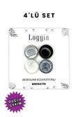 Loggia Eşarp Ve Şal Mıknatısı Mermer Desenli 4Lü Set - Başörtü Tutucu Kadın Tesettür Aksesuar Mıknatıs