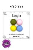 Loggia Eşarp Ve Şal Mıknatısı Soft Renkli 4Lü Set - Başörtü Tutucu Kadın Tesettür Aksesuar Mıknatıs