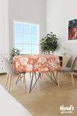 Moud'S Turuncu Yaz Çiçekleri Desenli Yuvarlak Süet Dertsiz Masa Örtüsü