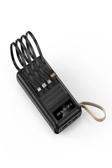 Çelikwork 20000Mah Güneş Enerjili 2Usb Mikro Lightning Iphone Type-C Kablolu Powerbank Taşınabilir Batarya