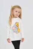 Toontoy Kız Çocuk Zürafa Fil Baskılı Sweatshirt