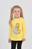 Toontoy Kız Çocuk Zürafa Fil Baskılı Sweatshirt