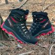 2224-Jamper Anatomik Kaydırmaz Tabanlı Soft Shell Outdoor Trekking Erkek Fermuarlı Spor Bot - NKT02224-siyah-kırmızı-41