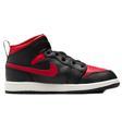 Nike Air Jordan 1 Mid PS Leather Unisex Sneaker Hakiki Deri Günlük Spor Ayakkabı Siyah Kırmızı
