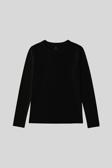 Siyah O Yaka Standart Fit Uzun Kollu Basic Kadın T-Shirt - 97312