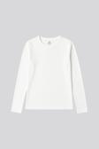 Beyaz O Yaka Standart Fit Uzun Kollu Basic Kadın T-Shirt - 97312